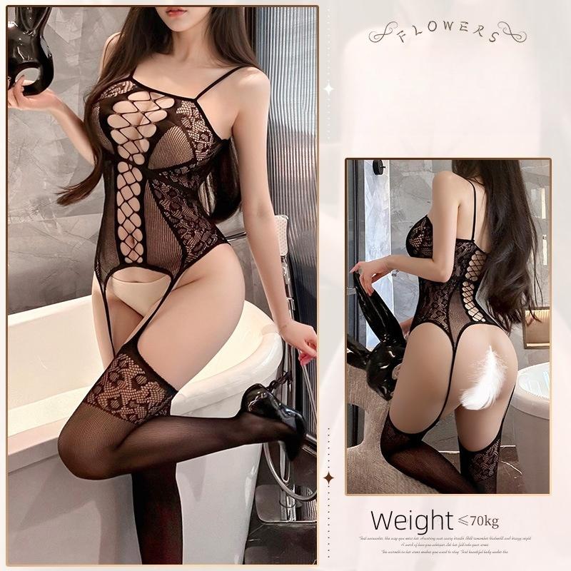 For Women Adult Sexy Bodystocking Erotic Mesh Lingerie Open Crotch Bodysuit Women Crotchless Underwear Sex Costumes Sleeveless Catsuit Sleepwear