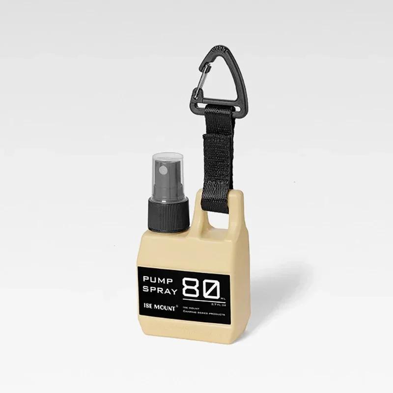 80ml Portable Refillable Pump Spray Bottle with Buckle for Alcohol Perfume Cosmetic Outdoor Camping Hiking Travel Black