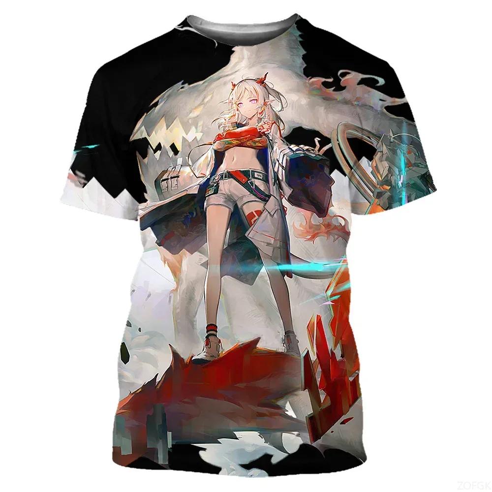 Men and Women Anime Games Girls 3D Printed Street Fashion T-shirt Short Sleeved Casual T-shirt Top Man Clothing