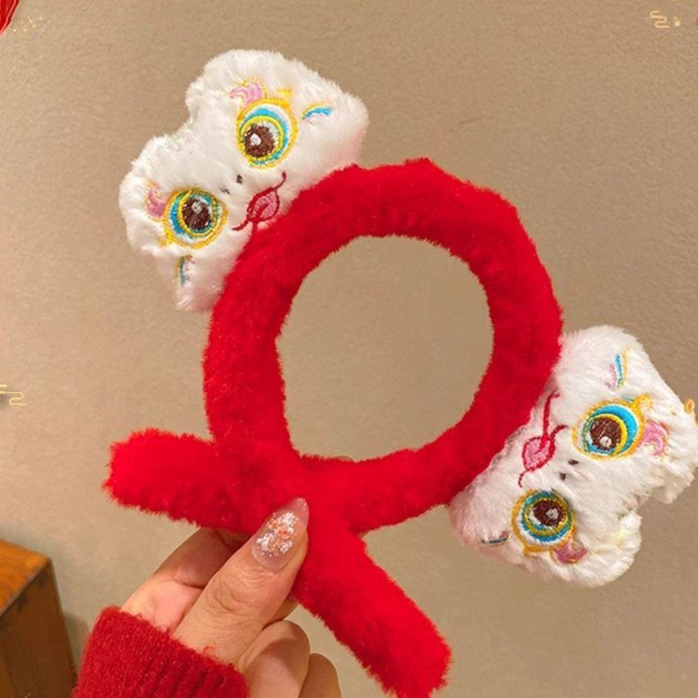 Chinese Style New Year Hair Hoop Plush Cartoon Headband Cute Snake Year Hairband  Gift