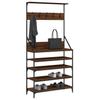 Clothing Rack with Shoe Shelf Brown Oak Effect 90 X 34 X 184 Cm