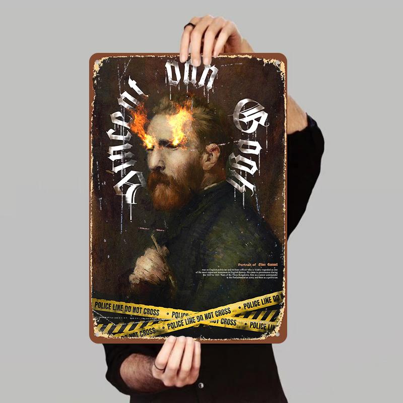 

Van Gogh Style Metal Iron Painting Creative Art Home Decor Living Room Bedroom Wall Hanging Retro Industrial Style 7.9x11.8In(20x30cm)