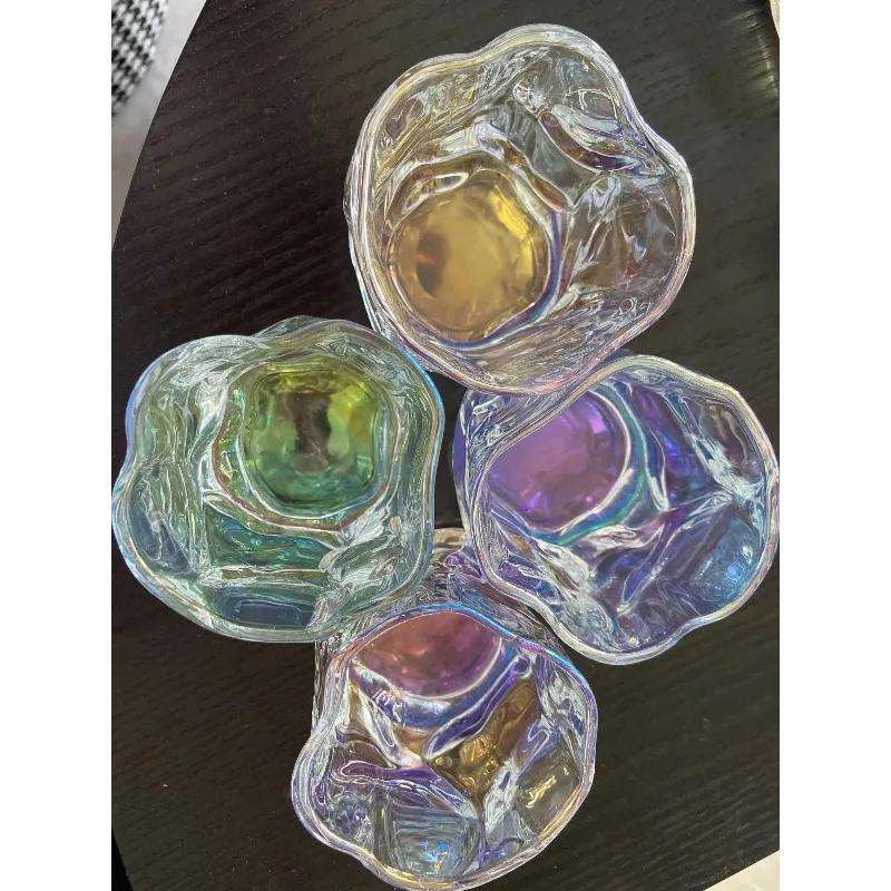 Transparent Whiskey Twisted Glass Cup,High Beauty Water Cup Beer Glass Household Juice Glasses Cold Drink Glassware