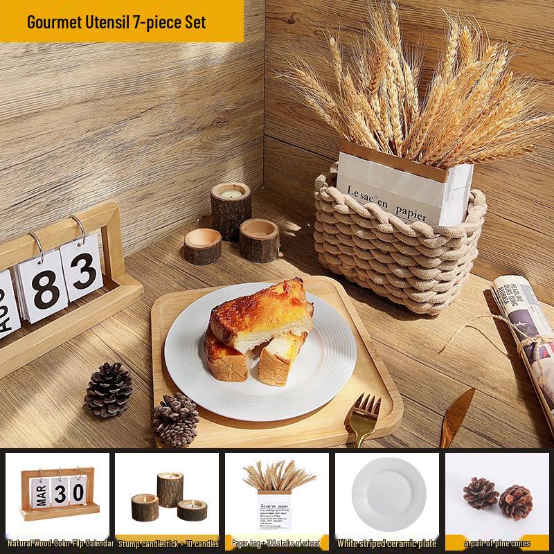 Retro Window Cake Baking Photography Background Board - Wood Grain Props for Studio Scenes