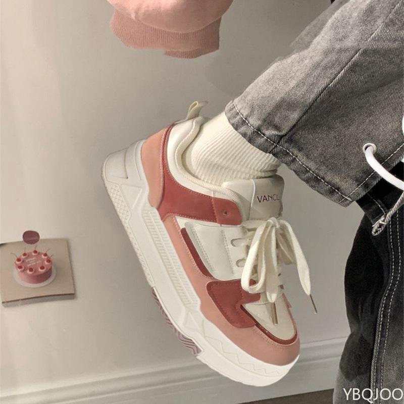 Fashion Thick Soled White Shoes for Women's Autumn Spring Casual Sports Shoes New Versatile Simple Comfortable Daily Board Shoes