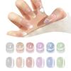 Beauty7 Magnetic Gel Cat Eye Gel Set 8ml Glass Bead Cat Eye Manicure Fine Particles Transparent Sheer Color Gel Nail Polish for DIY Beginners Low Odor