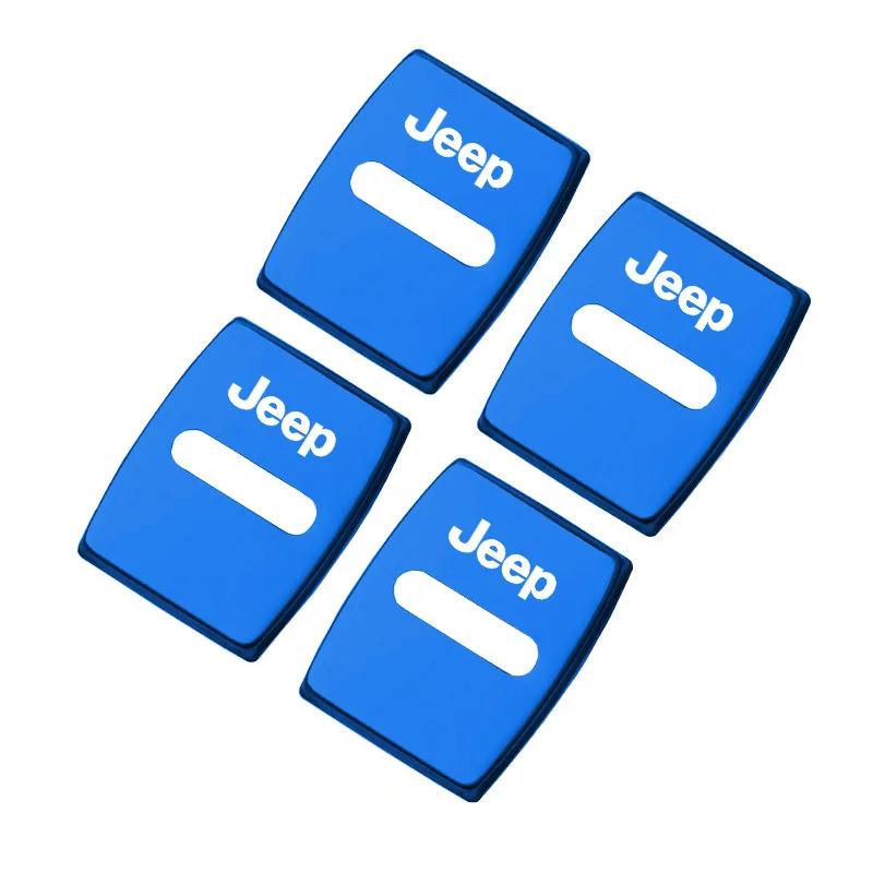 Für Jeep 4 Stück Auto Türschlossabdeckung Edelstahlkappe Auto Zubehör für Jeep Grand Cherokee Wrangler JK Gladiator Compass