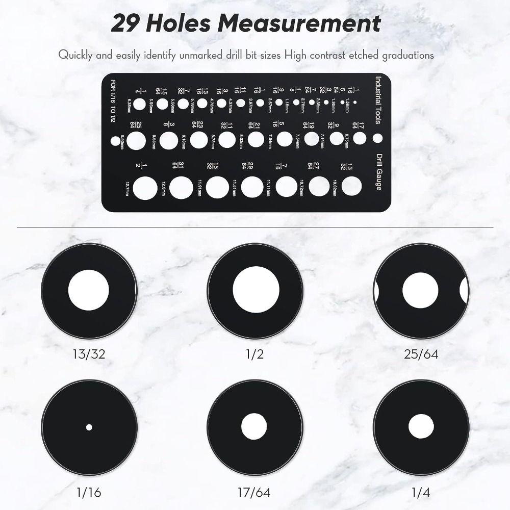 1/16 Inch to 1/2 Inch Size Bits Metric Gauge  Accurate Measurement Equivalents