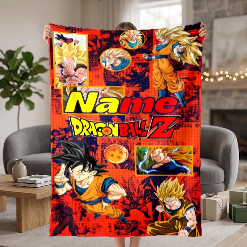Dragon Ball Custom Flannel Blankets Soft Warm Cozy Throws for Home Decor Holiday Gifts