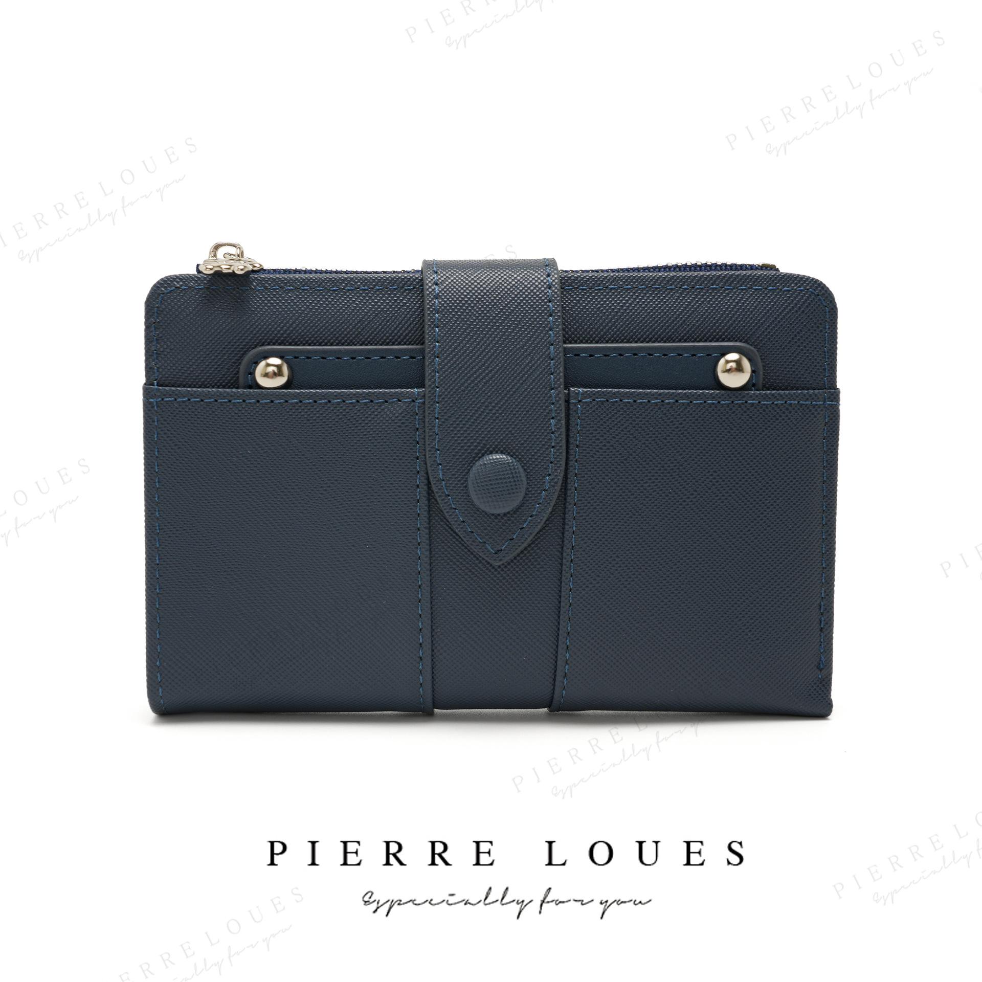 

Женский кошелек из ПУ большой вместимости - Многослотовый, простой и стильный кошелек для монет темно-синий