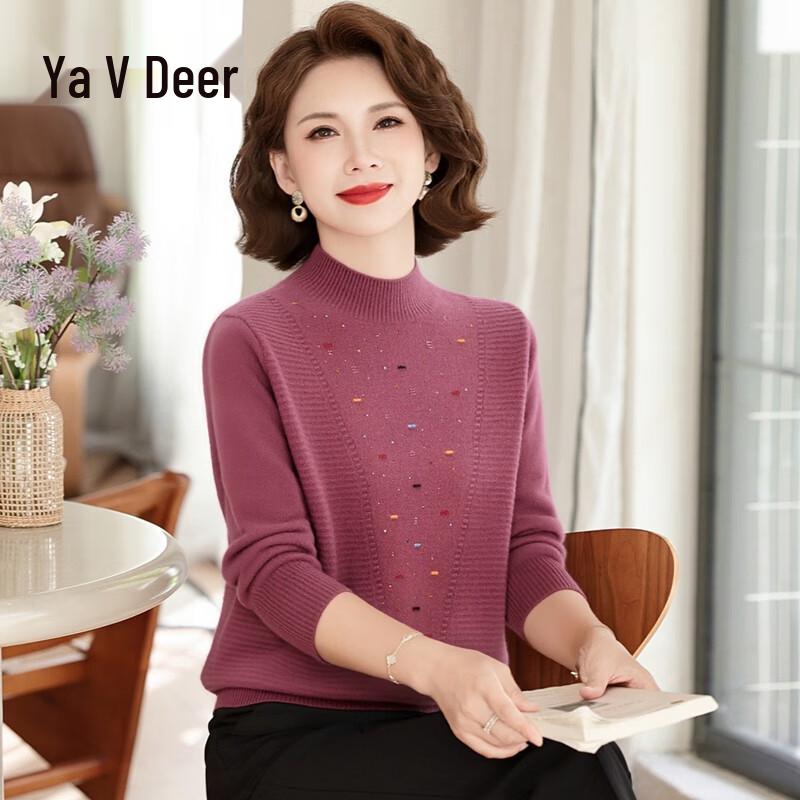 

Yalu Women s 100% Merino Wool Mock Neck Sweater