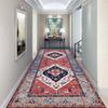 Geometric Retro Art Carpet Symmetrical Floral Pattern American Non-Slip Wear Entrance Hallway Living Room Home Decoration