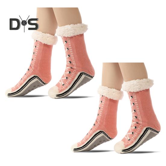 

2/3 пары кашемировых носков-тапочек, ультратолстые пушистые домашние носки, зимние теплые нескользящие носки-тапочки для женщин, мужчин и пожилых людей 2pair