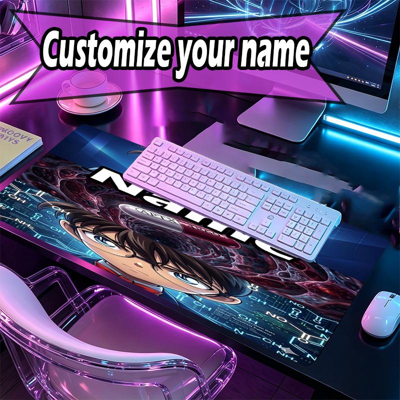 Custom Name Personalized Anime Pattern Mousepad, Laptop PC Desk Mat, Decorative Desk Mat for Home Keyboard Pad Gift