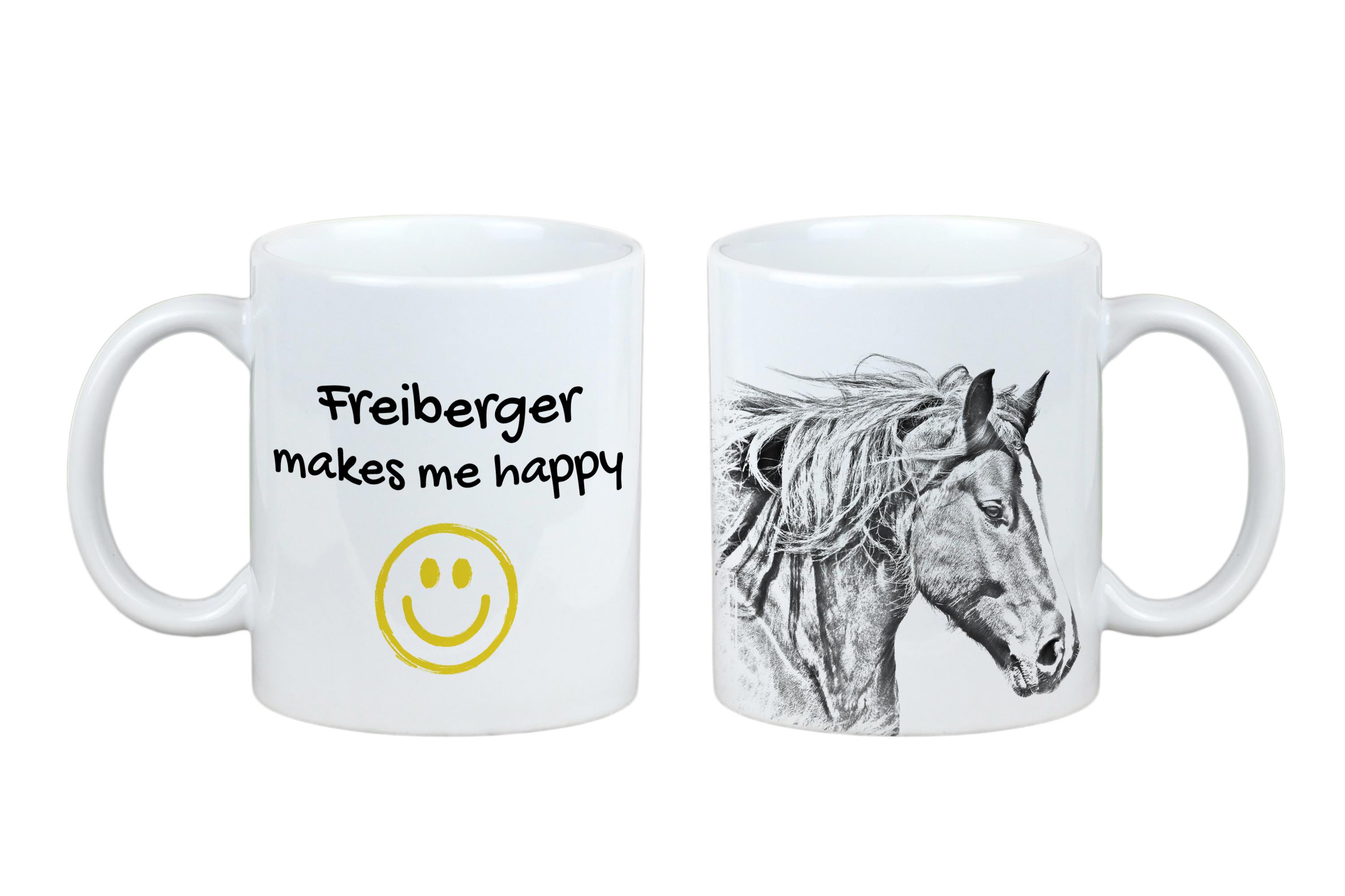 

Freiberger - cup with a horse, a cheerful cup for a dog lover, a personalized gift from the Art-Dog brand білий