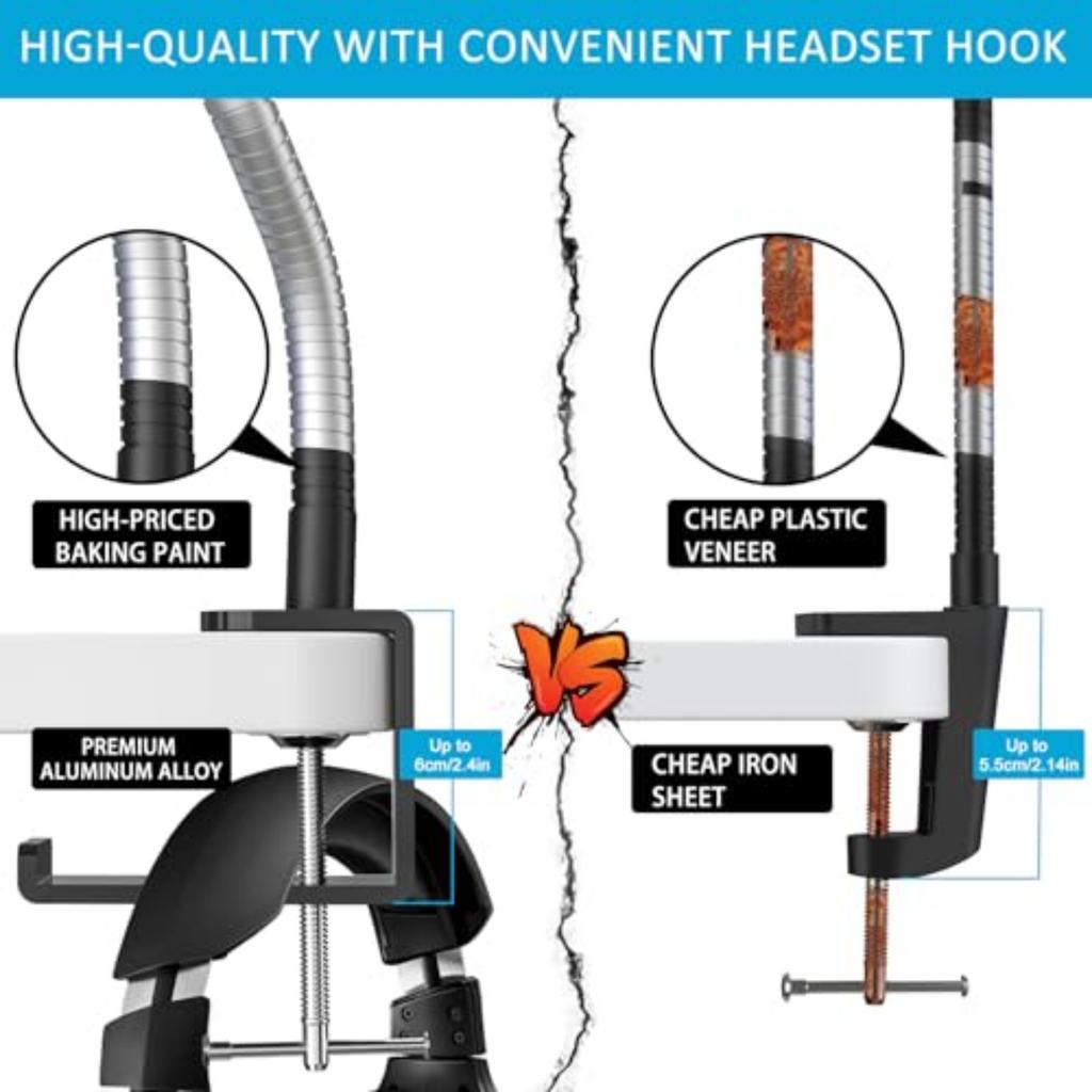 Gooseneck Hose Table Clip-on Desktop Microphone Stands Are Used For A Wide Range Of Microphone Universal Stands