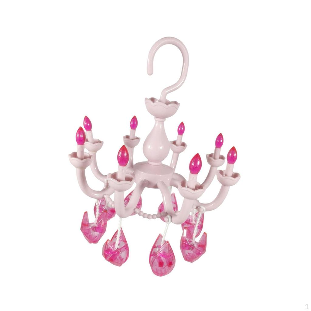 Chandelier Shape Hanging Drying Rack Sock Hanger Household with 8 Clips Windproof for Towel Clothes