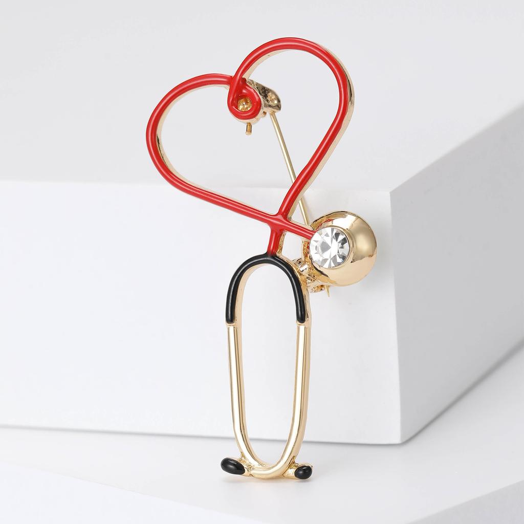 Mode Kreative Persönlichkeit Arzt Stethoskop Brosche Einfache Kleidung Zubehör Strickjacke Jacke Anti-Licht Corsage