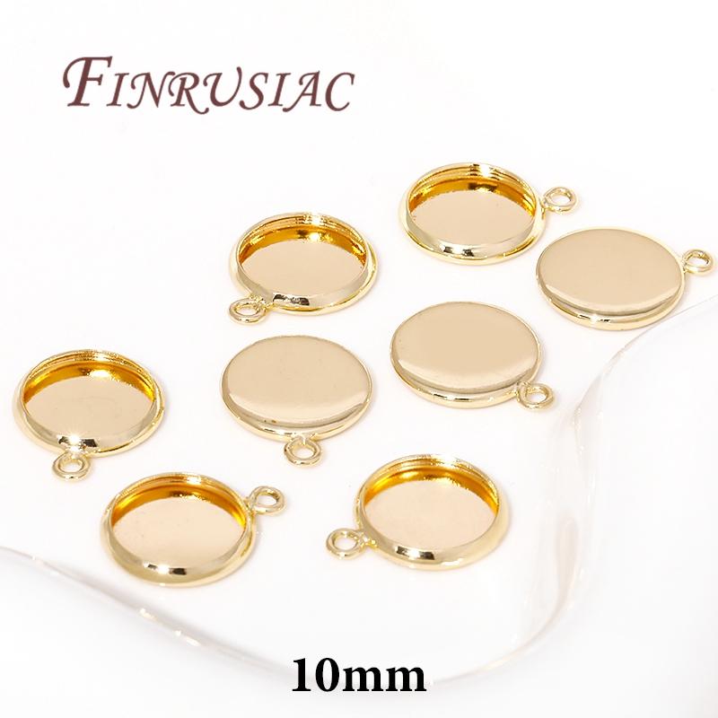6/8/10mm Cabochon Base Tray Bezels Blank Setting For DIY Blank Pendant Trays Supplies For Jewelry Making Accessories