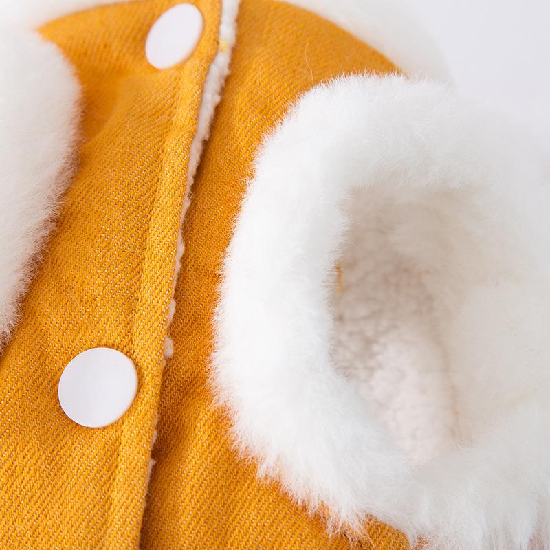 Winter velvet warm dog clothes imitation rabbit velvet burrs leash vest small dog Bigbear pet clothing