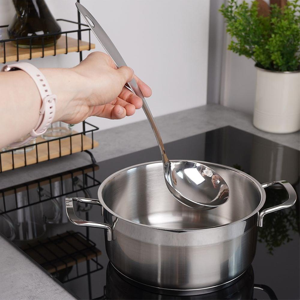 Nerezová naběračka Kuchyňská lžíce na nalévání polévky omáčky 80 ml