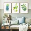 Nordic Watercolour Plant Wall Art Canvas Painting Green Leaf Poster Print Minimalist Wall Picture for Living Room Home Decor