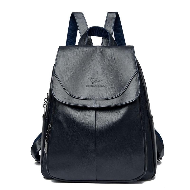 Soft Leather, Fashionable and Versatile Backpack, Large-capacity Travel Bag for Women