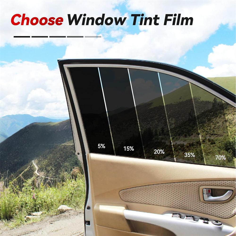 Solar Car Window Tint Film VLT 1% 5% 15% 25% 35% 50% Privacy Black Dark Window Film Car Window Sunshade Darkening Foil For Car