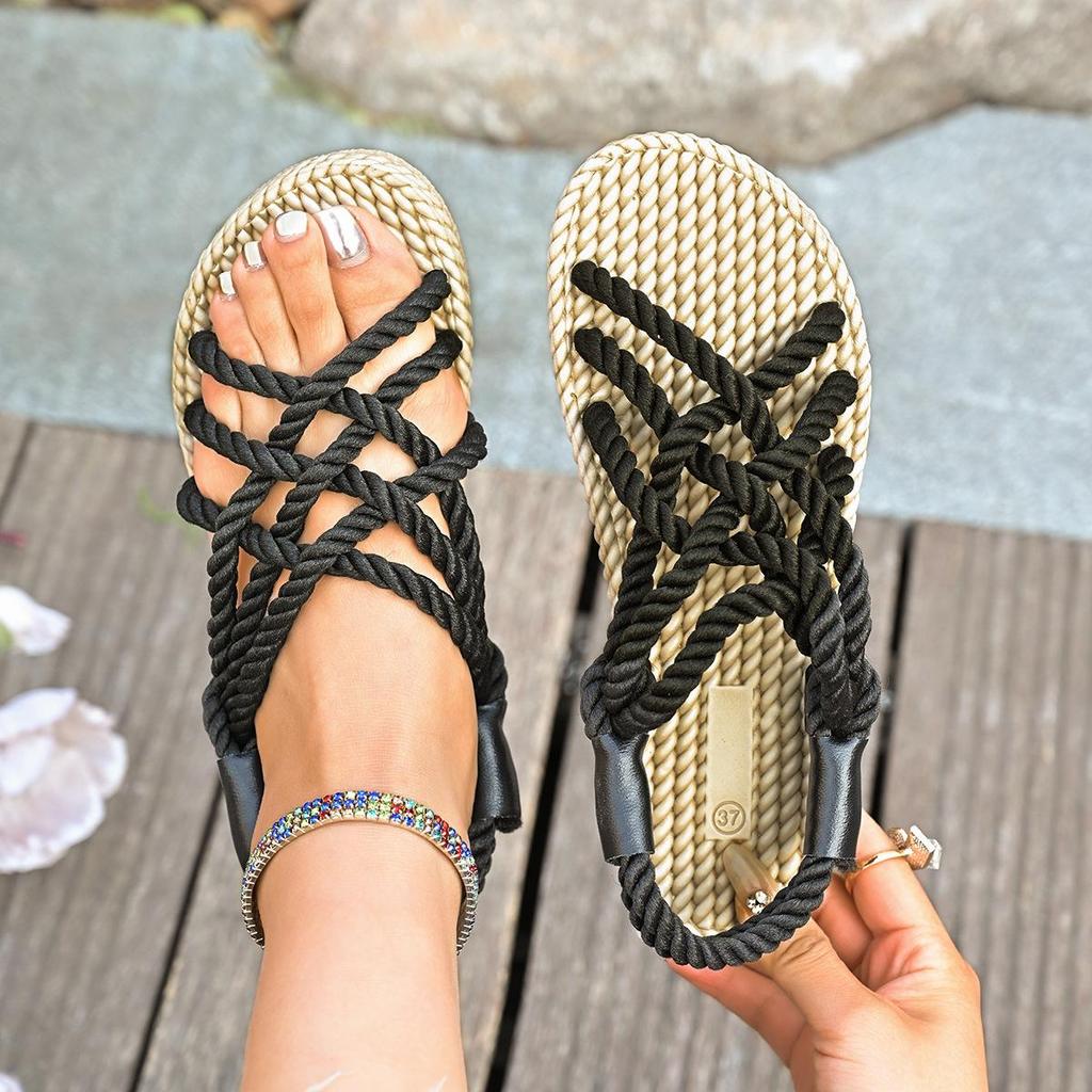 Sandals Woman Shoes Braided Rope with Traditional Casual Style and Simple Creativity Fashion Sandals Women Summer Shoes