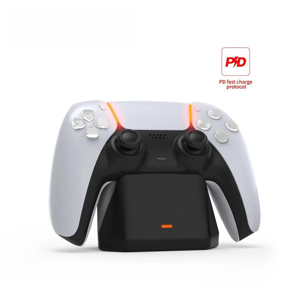 For PS5 Game Controller Single Seat Charging Dock P5 Wireless Bluetooth Controller Charger for PS5 Handle Seat Fast Charging
