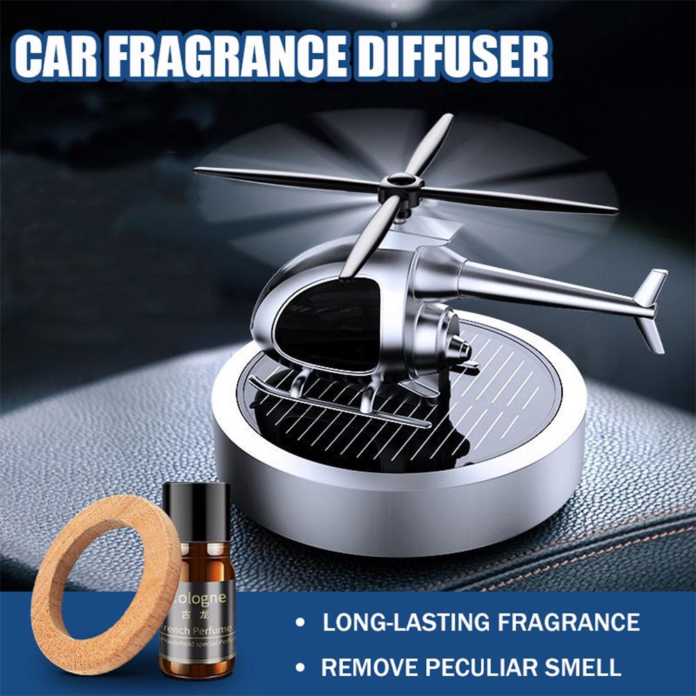 Solar Rotation Helicopter Car Air Freshener Odor Removal Aromatherapy Car Fragrance Diffuser Ornaments Car Interior Decoration