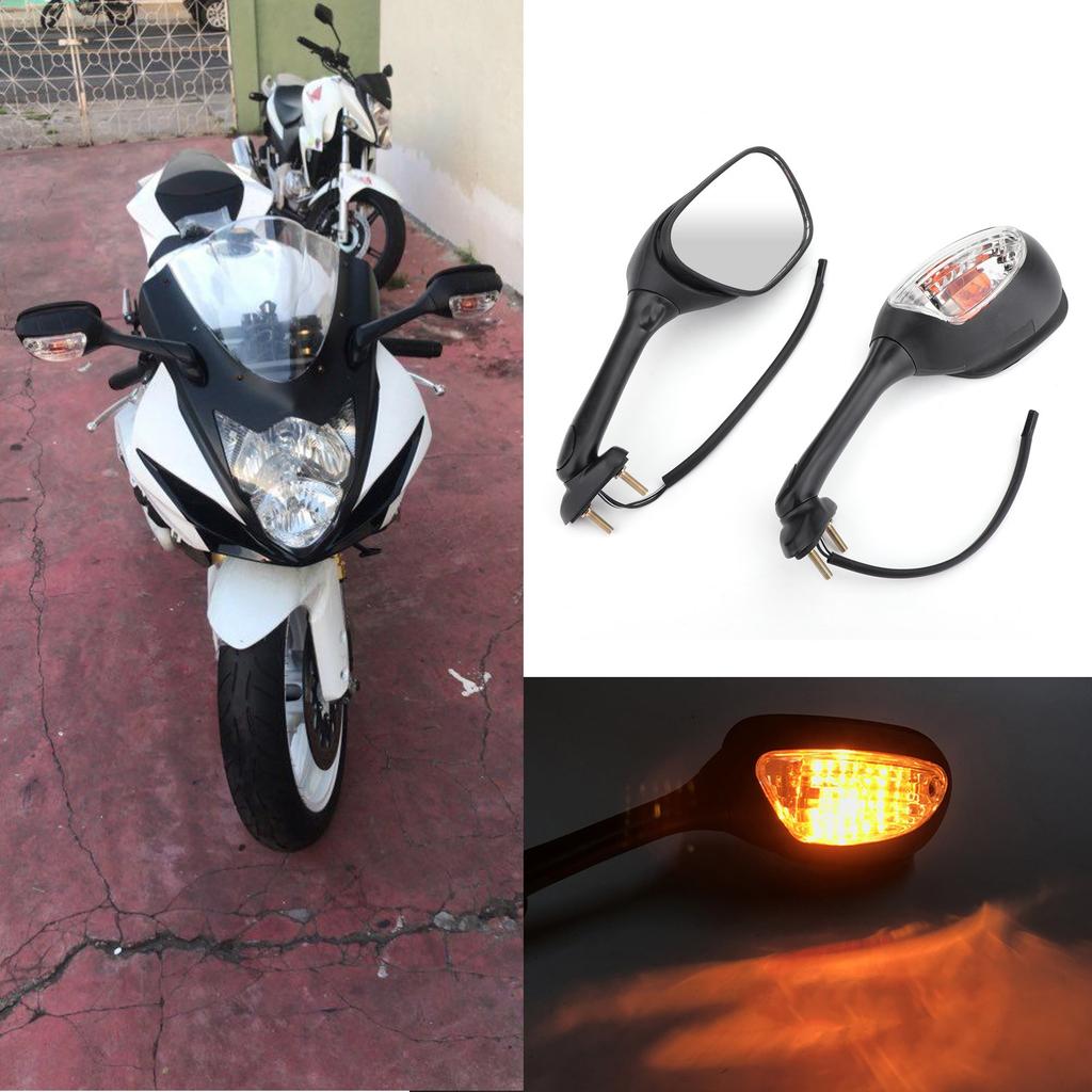 Rearview Mirrors w/Turn Signals For Suzuki GSXR600 GSX-R750 GSXR1000 02-15 BK