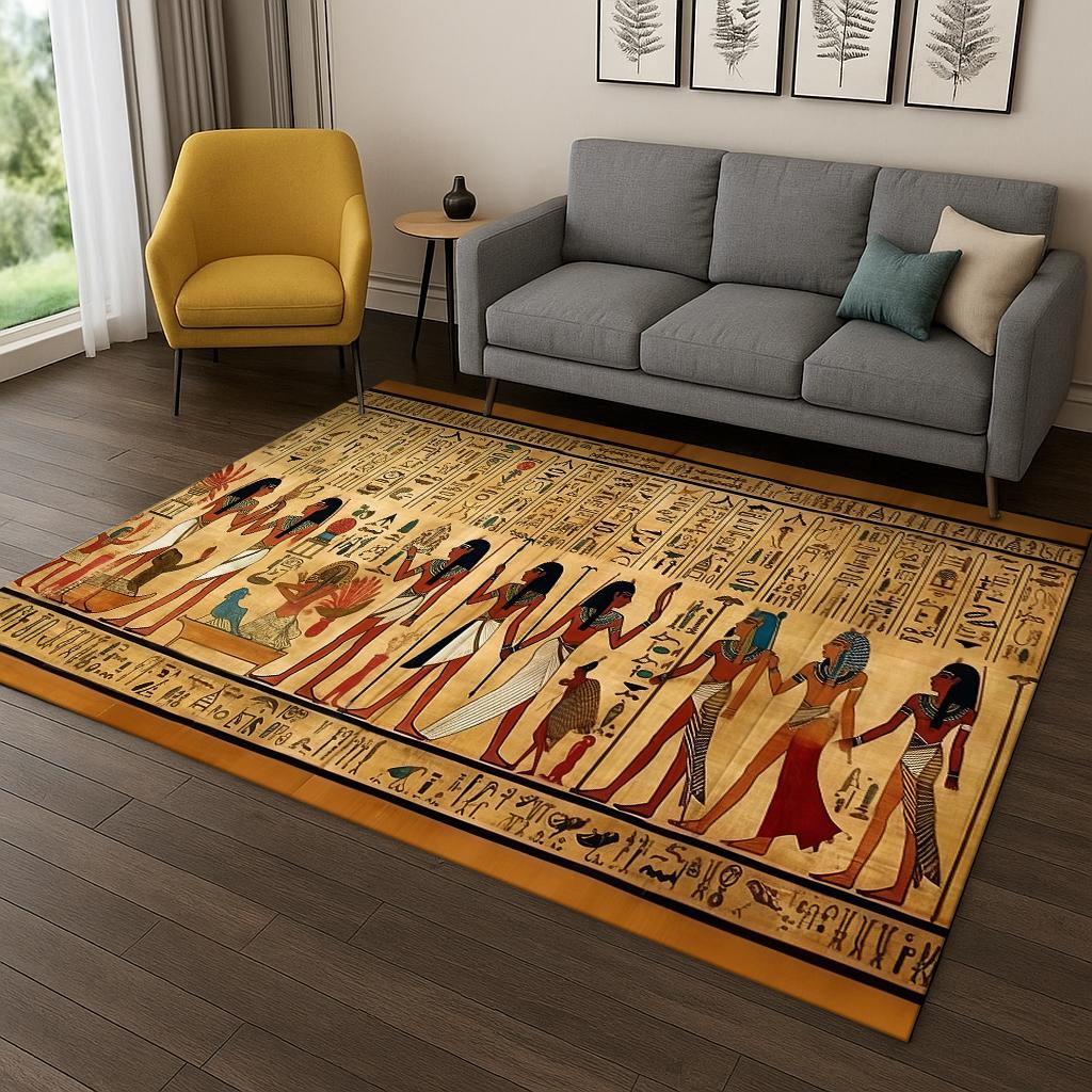 Ancient Egyptian Mythological Pharaoh Sign Carpet Rug for Home Bedroom Living Room Sofa Doormat Decor,Area Rug Game Non-slip Mat
