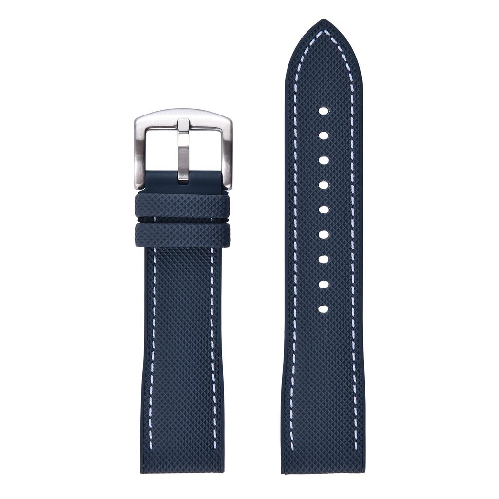 Premium Hybrid Leather FKM Sailcloth Watch Strap 18mm 20mm 22mm 24mm Fluoro Rubber Leather Watchband For Each Brand Diving Watch