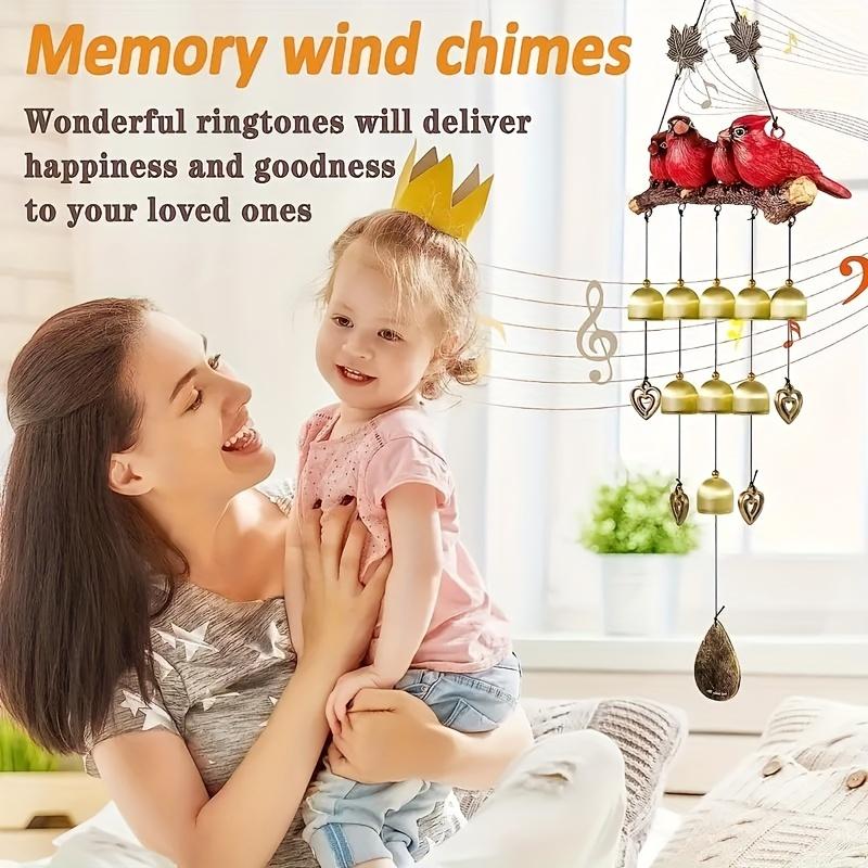 Happy Bird Wind Chimes Beautiful Hanging Decorations for Garden Balcony Patio Outdoor Home Ornament