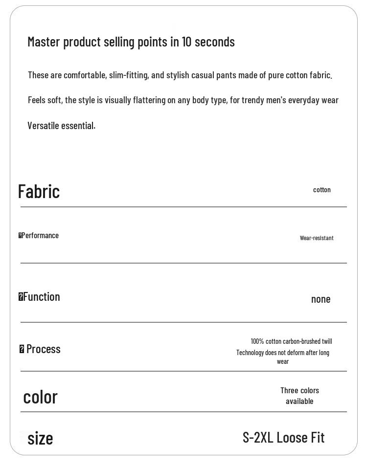 Foss Phil Men's Autumn/Winter Loose Cotton Cargo Pants