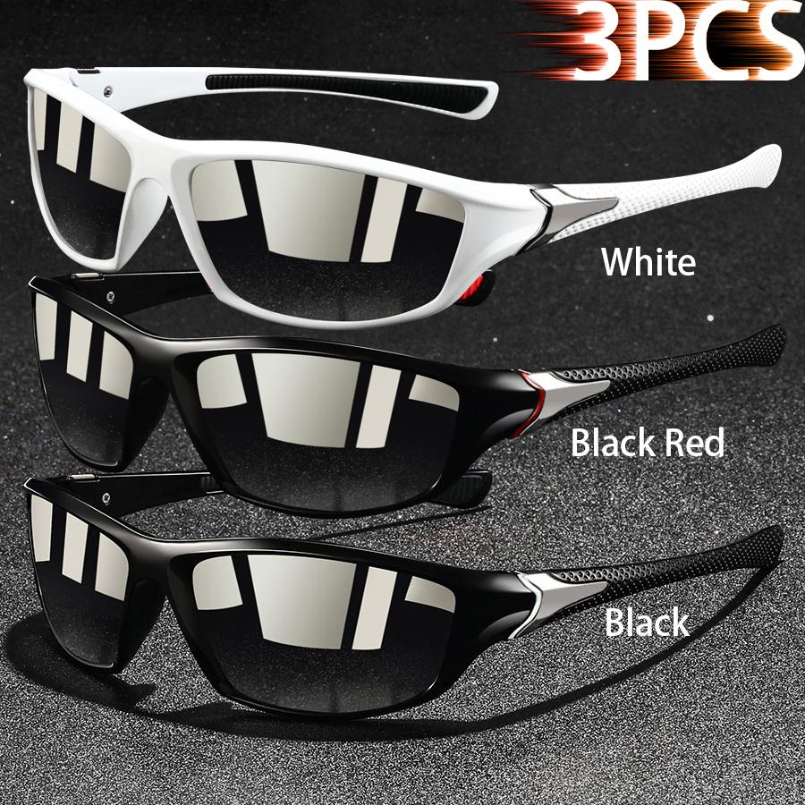 2 Pieces Fashion Vintage Sports Sunglasses Men Women Fishing Running Cycling  Sport Man Sun Glasses Anti-Glare UV400 Eyewear