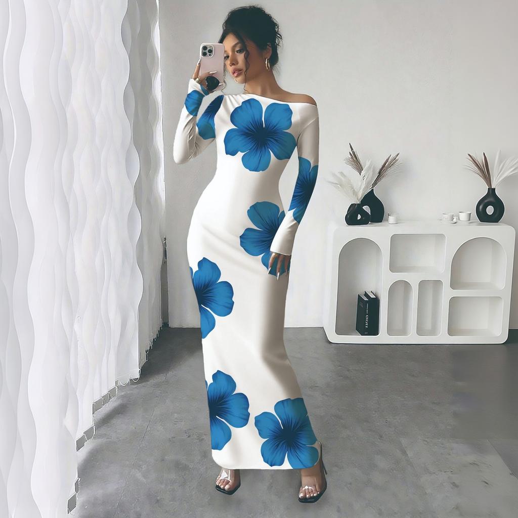 Women's Long Sleeve Maxi Dress Slim Fit Elegant for Evening Parties
