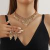 Exquisite Necklace Earring Set Fashion Clavicle Chain Europe America Style Jewelry Set  Women