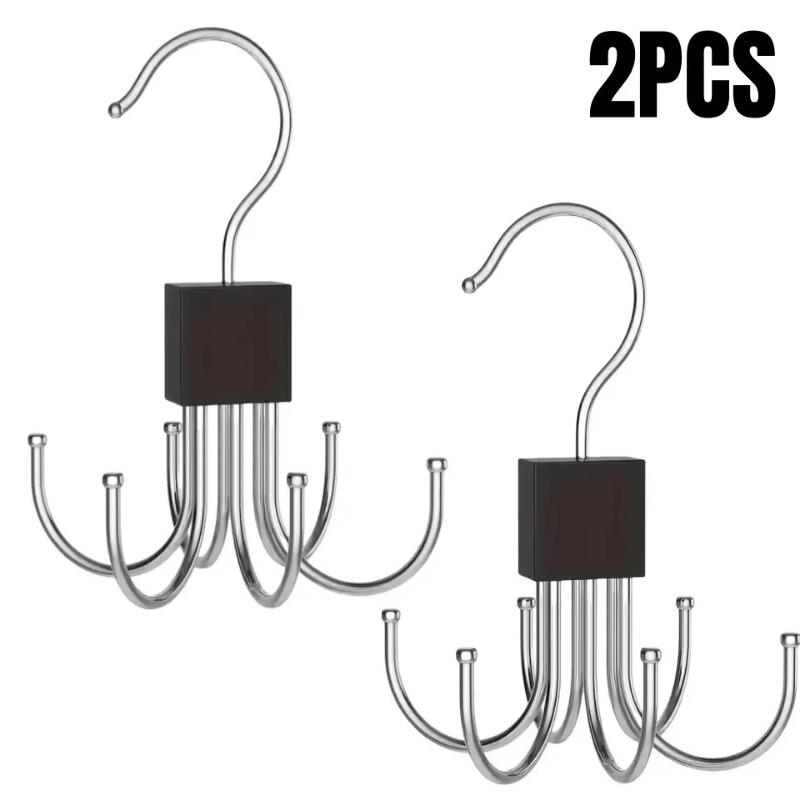 

1/2/3/5 шт. вращающаяся на 360° вешалка для хранения крючок с несколькими лапками металлическая стойка для ремней органайзер для гардероба бюстгальтеры галстуки шарфы принадлежности для гардероба Black 2PCS