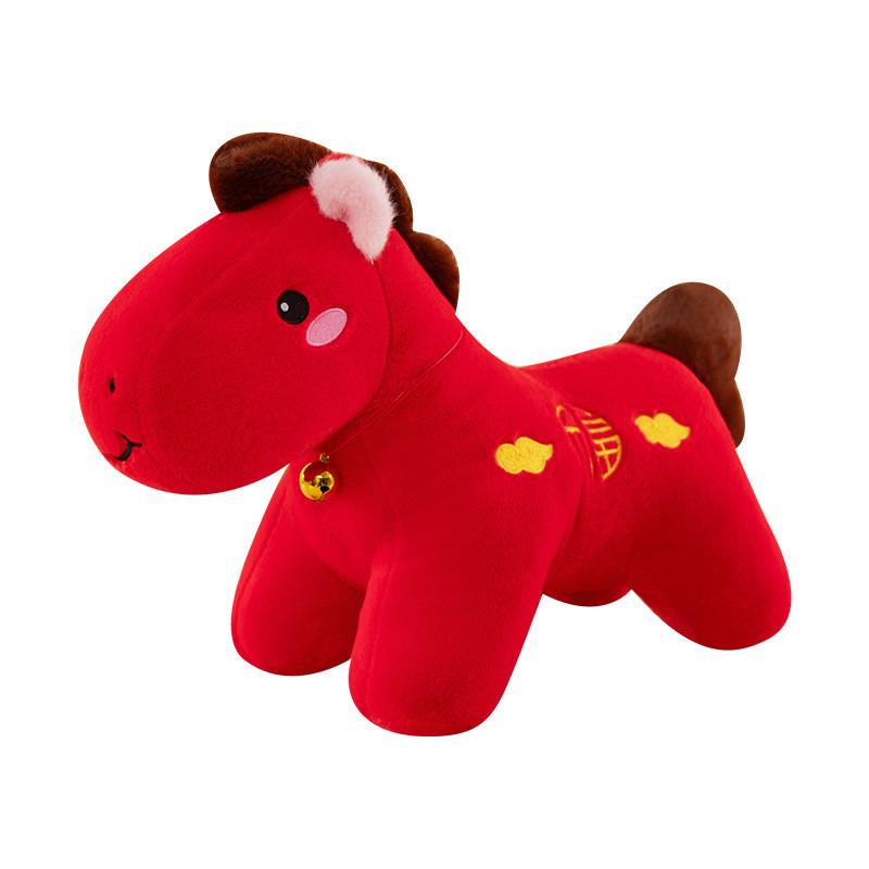 New Year Horse Mascot Plushie Short Pile Fabric Corporate Events Decorations