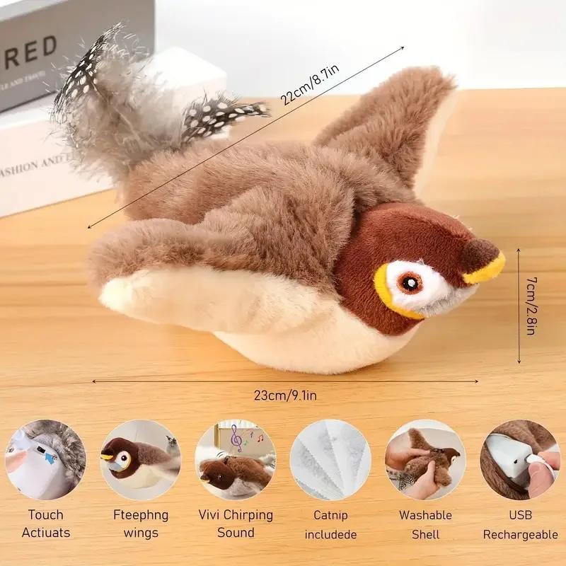 Interactive Chirping Bird Cat Toy, 2025 New Interactive Chirping Bird Cat Toy, Bird Cat Toy For Indoor Adult Bored Cats, Interac