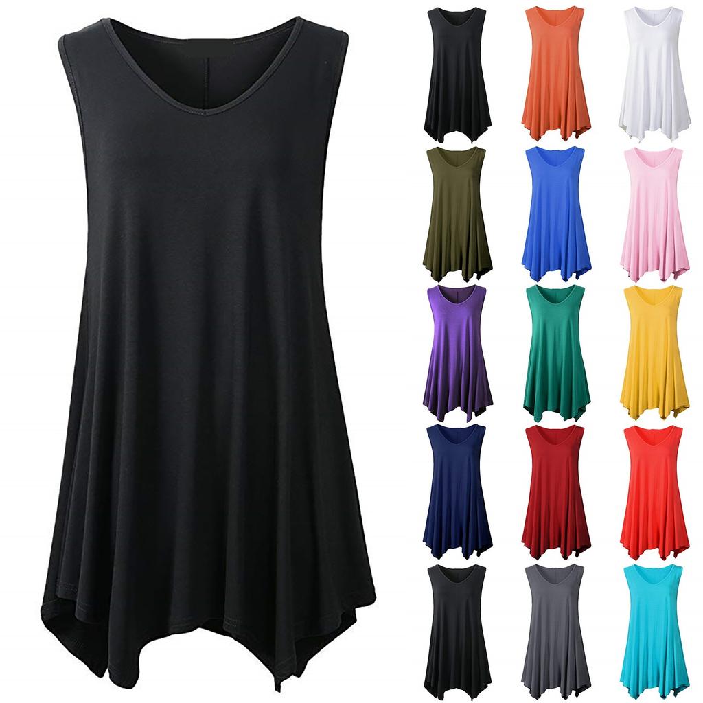 Plus Size Women Sleeveless Tunic Top Casual Loose Fit Swing Tank Blouse Soft Stretchy Fabric Summer Shirt