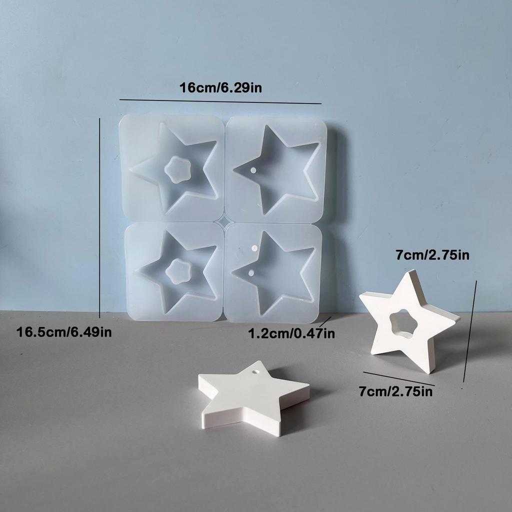 Multi Purpose Star Pendant Silicone Mold Crafting Tool For Decorative Resin Art And Celebration Decoration Projects