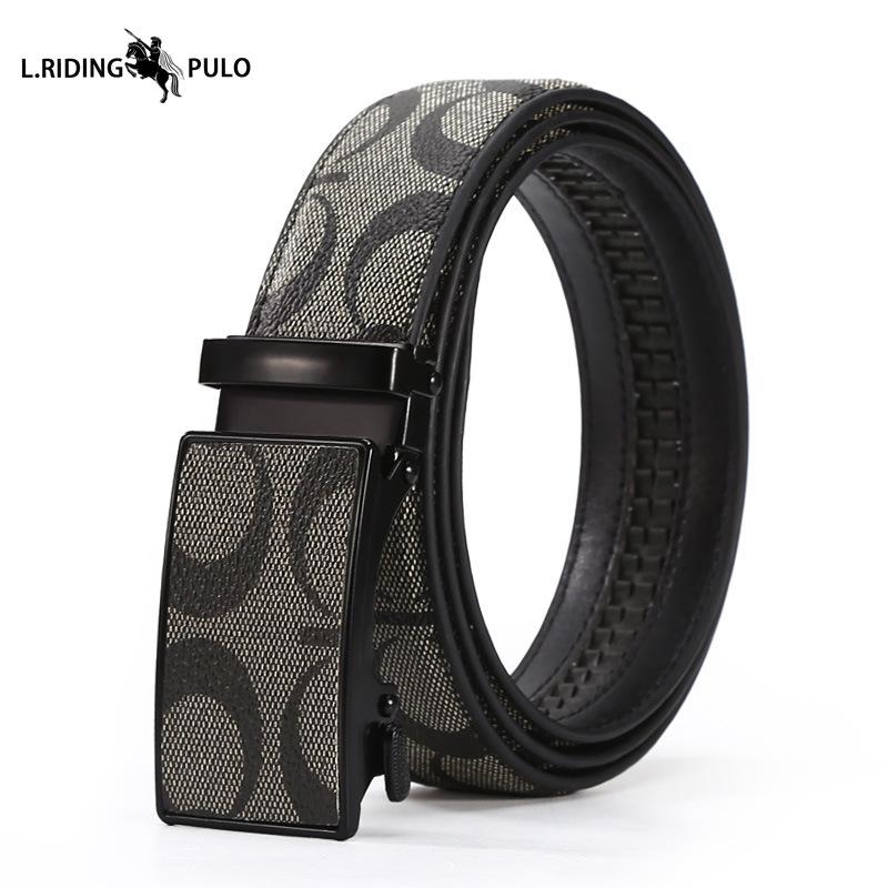 Cinto de Couro Masculino Negócios Combinação Total Cinto com Fivela Automática Cinto de Calças para Homens de Meia-idade e Jovens