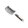 Curved Paddle Hair Brush with Boar Bristles Anti Static Detangling Styling Brush for Straight and Curly Hair Plastic Handle Nine Row Massage Comb