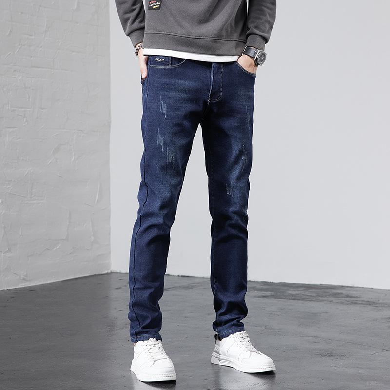 

Мужские узкие прямые эластичные джинсы — универсальные повседневные брюки на весну и осень 28 (Waist 2 1 ) 100 jin