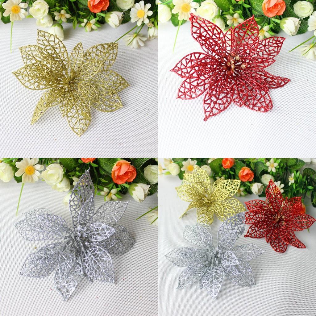 14cm Stylish Faux Christmas Flower Decorations For Wreaths Trees And Festive Events