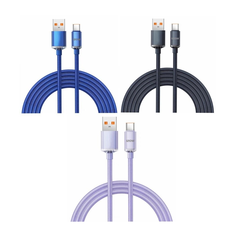 USB C 120W 6A Fast Charging Wire USB Type C 120W USB Type C Cable   Phone Accessories