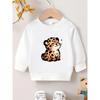 European Sizes Cute Little Leopard Print Design, Soft And Comfortable Thin Round-Neck Sweatshirt for Kids Aged 0-3 Years